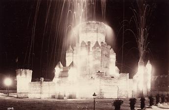 --(TWIN CITIES--WINTER CARNIVAL) A group of 3 photographs of the Ice Palace, St. Paul, Minnesota.